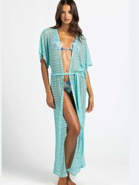 Beach Bunny Camden Maxi Kaftan - Aqua/Gold